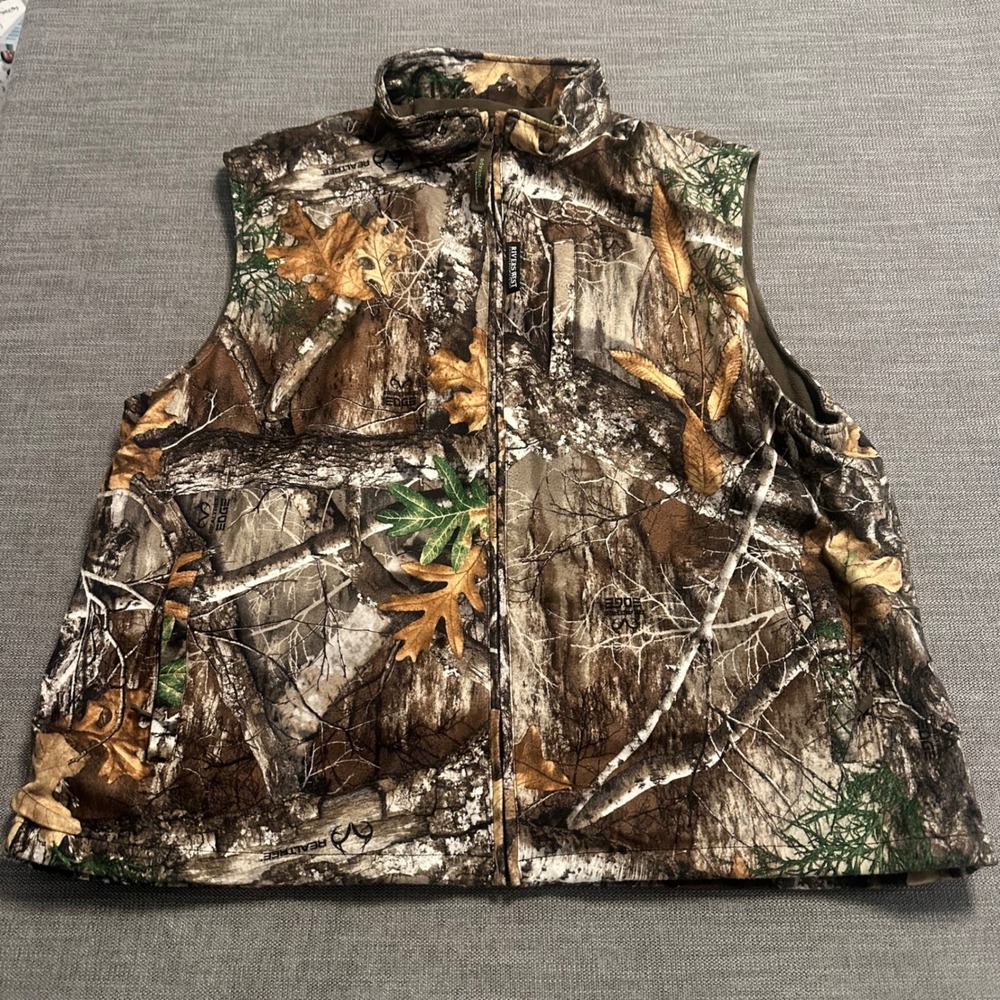 Rivers West Hunting Vest Mens 3XL Realtree Edge Camo Fleece Lined Zip